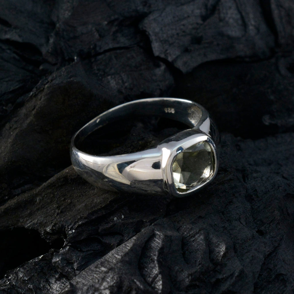 Green Amethyst Solitaire African 92.5 Silver Green Gems Tiny Artisan Ring Jewellery