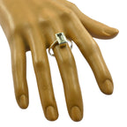 Green Amethyst Solitaire German 925 Silver Green Gemstone Featherlight Cultural Ring Jewellery