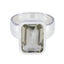 Green Amethyst Solitaire Italian 92.5 Silver Green Gems Edgy Modern Ring Jewellery