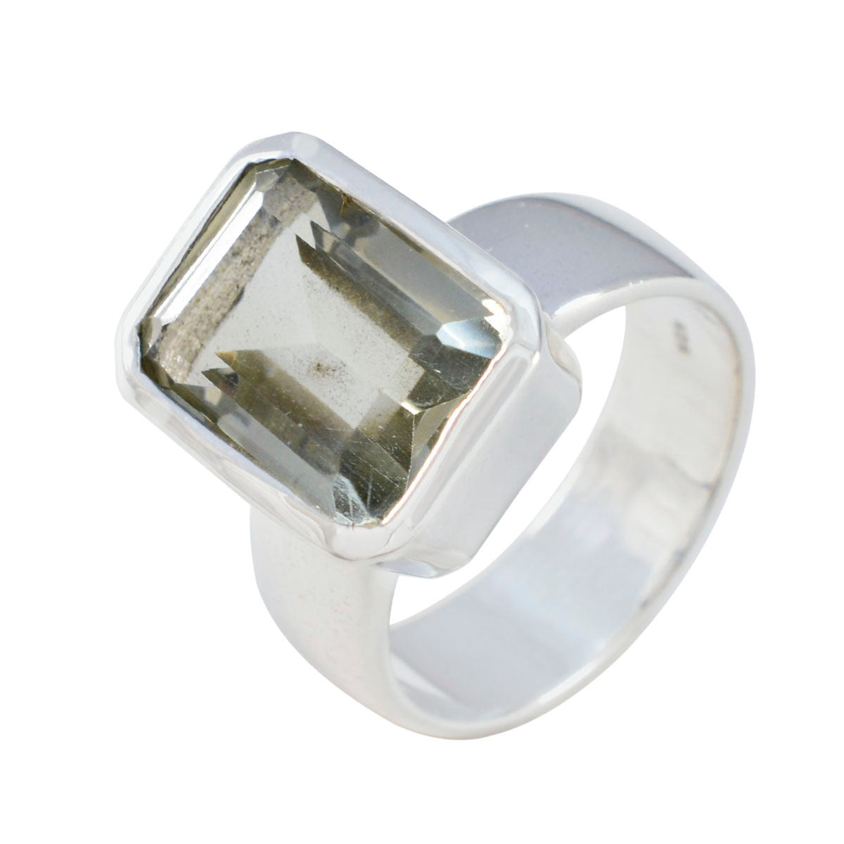 Groene amethist solitaire Italiaans 92,5 zilver groene edelstenen gedurfde moderne ring sieraden Secundaire afbeelding