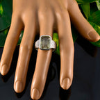 Green Amethyst Solitaire Indian 925 Sterling Silver Green Gemstone Versatile Modern Ring Jewellery
