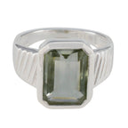 Green Amethyst Solitaire Indian 925 Sterling Silver Green Gemstone Versatile Modern Ring Jewellery