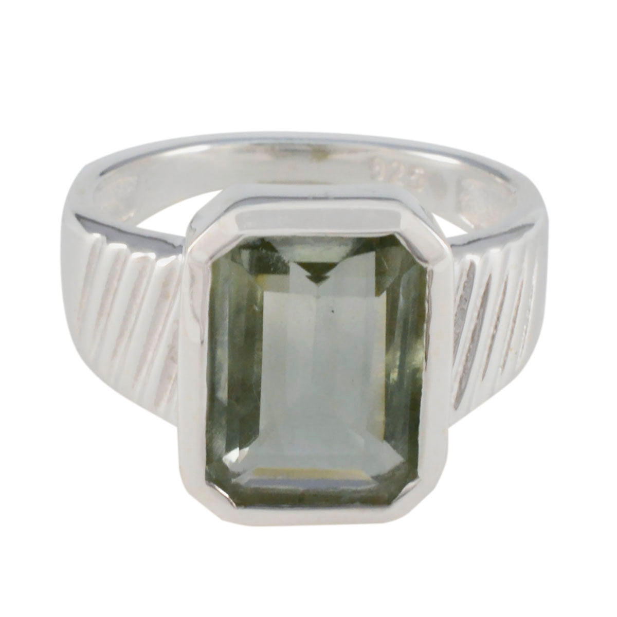 Green Amethyst Solitaire Indian 925 Sterling Silver Green Gemstone Versatile Modern Ring Jewellery