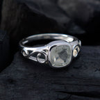 Green Amethyst Solitaire American 92.5 Silver Green Gems Whisper thin Fairytale Ring Jewelry