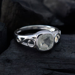 Green Amethyst Solitaire American 92.5 Silver Green Gems Whisper thin Fairytale Ring Jewelry