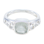 Green Amethyst Solitaire American 92.5 Silver Green Gems Whisper thin Fairytale Ring Jewelry