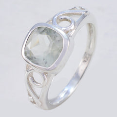 Green Amethyst Solitaire American 92.5 Silver Green Gems Whisper thin Fairytale Ring Jewelry