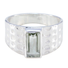 Green Amethyst Solitaire German Sterling Silver Green Gemstone Classic Signet Ring Jewellery