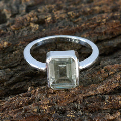 Green Amethyst Solitaire Turkish 925 Silver Green Gems Whisper thin Abstract Ring Jewellery