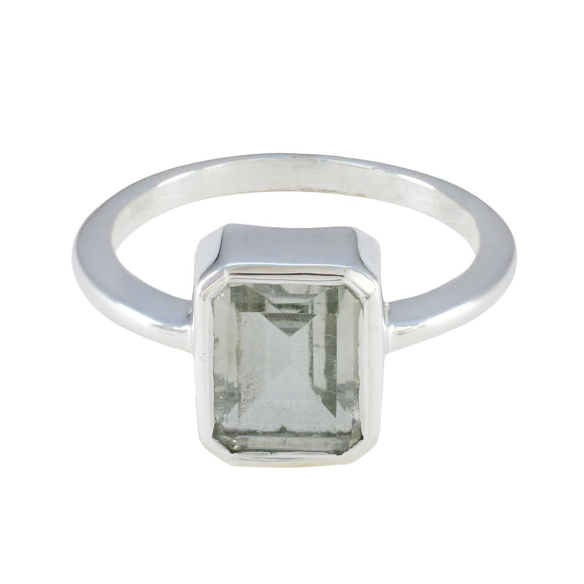 Green Amethyst Solitaire Turkish 925 Silver Green Gems Whisper thin Abstract Ring Jewellery Image principale du produit