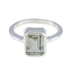 Green Amethyst Solitaire Turkish 925 Silver Green Gems Whisper thin Abstract Ring Jewellery