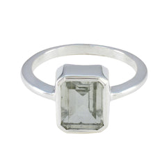 Green Amethyst Solitaire Turkish 925 Silver Green Gems Whisper thin Abstract Ring Jewellery