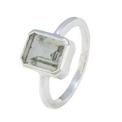 Green Amethyst Solitaire Turkish 925 Silver Green Gems Whisper thin Abstract Ring Jewellery