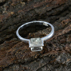 Green Amethyst Solitaire Korean Sterling Silver Green Gemstone Dainty Modern Ring Jewellery