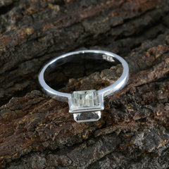 Grüner Amethyst Solitär Koreanischer Sterling Silber Grüner Edelstein Zierlicher moderner Ring Schmuck