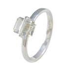 Green Amethyst Solitaire Korean Sterling Silver Green Gemstone Dainty Modern Ring Jewellery