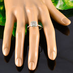 Green Amethyst Solitaire Japanese 925 Sterling Silver Green Gemstones Dainty Glamorous Ring Jewellery