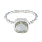 Green Amethyst Solitaire Japanese 925 Sterling Silver Green Gemstones Dainty Glamorous Ring Jewellery