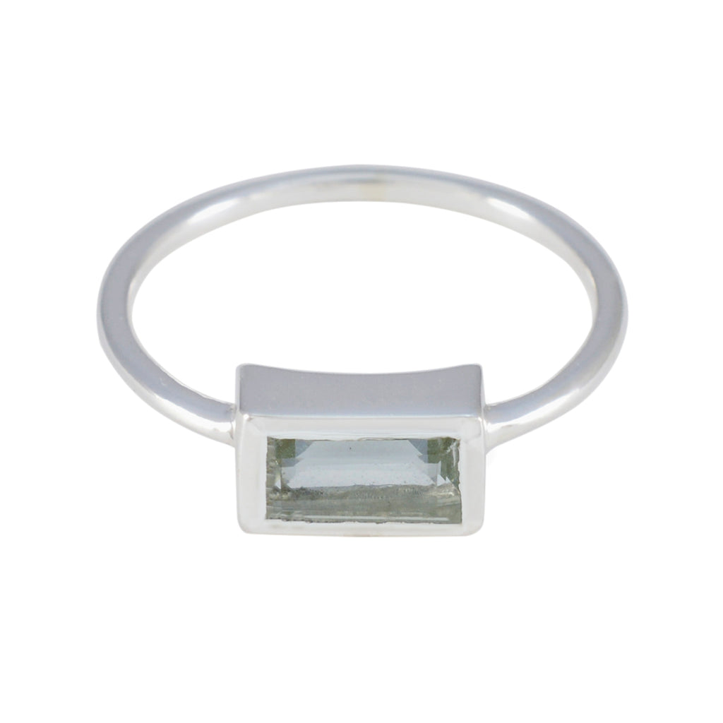 Green Amethyst Solitaire Japanese 92.5 Silver Green Gemstones Delicate Abstract Ring Jewellery