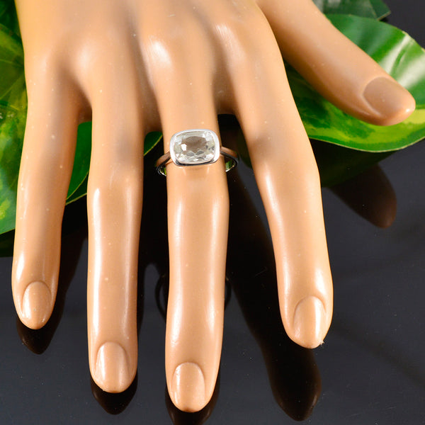 Green Amethyst Solitaire African 925 Silver Green Gemstones Slim Graceful Ring Jewellery