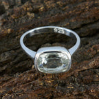 Green Amethyst Solitaire African 925 Silver Green Gemstones Slim Graceful Ring Jewellery