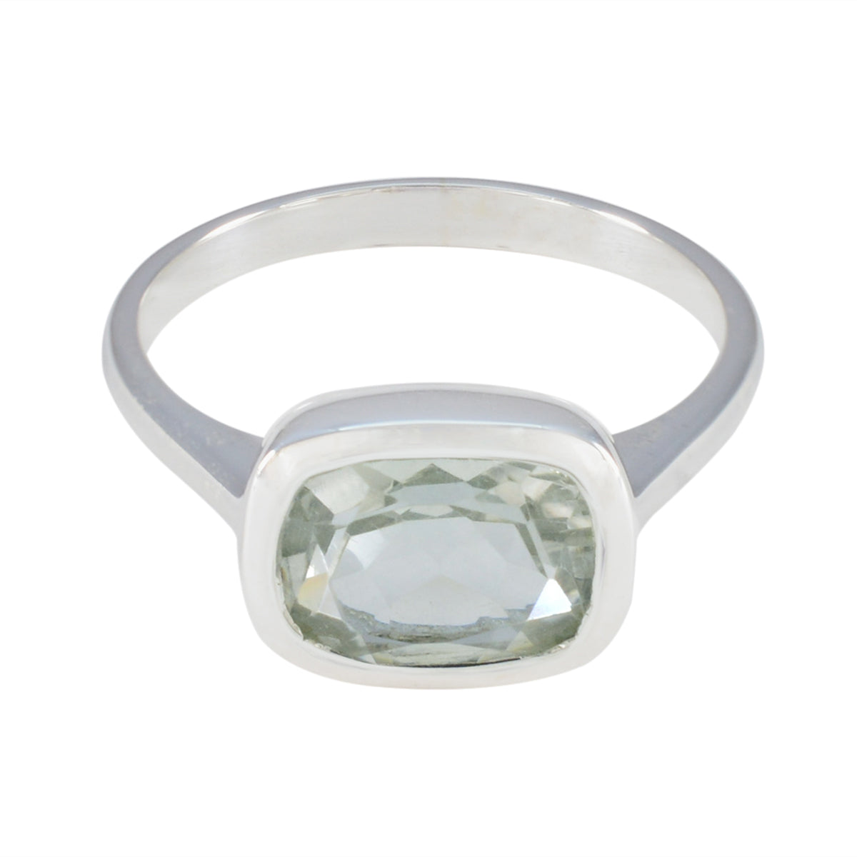 Green Amethyst Solitaire African 925 Silver Green Gemstones Slim Graceful Ring Jewellery Hoofdafbeelding