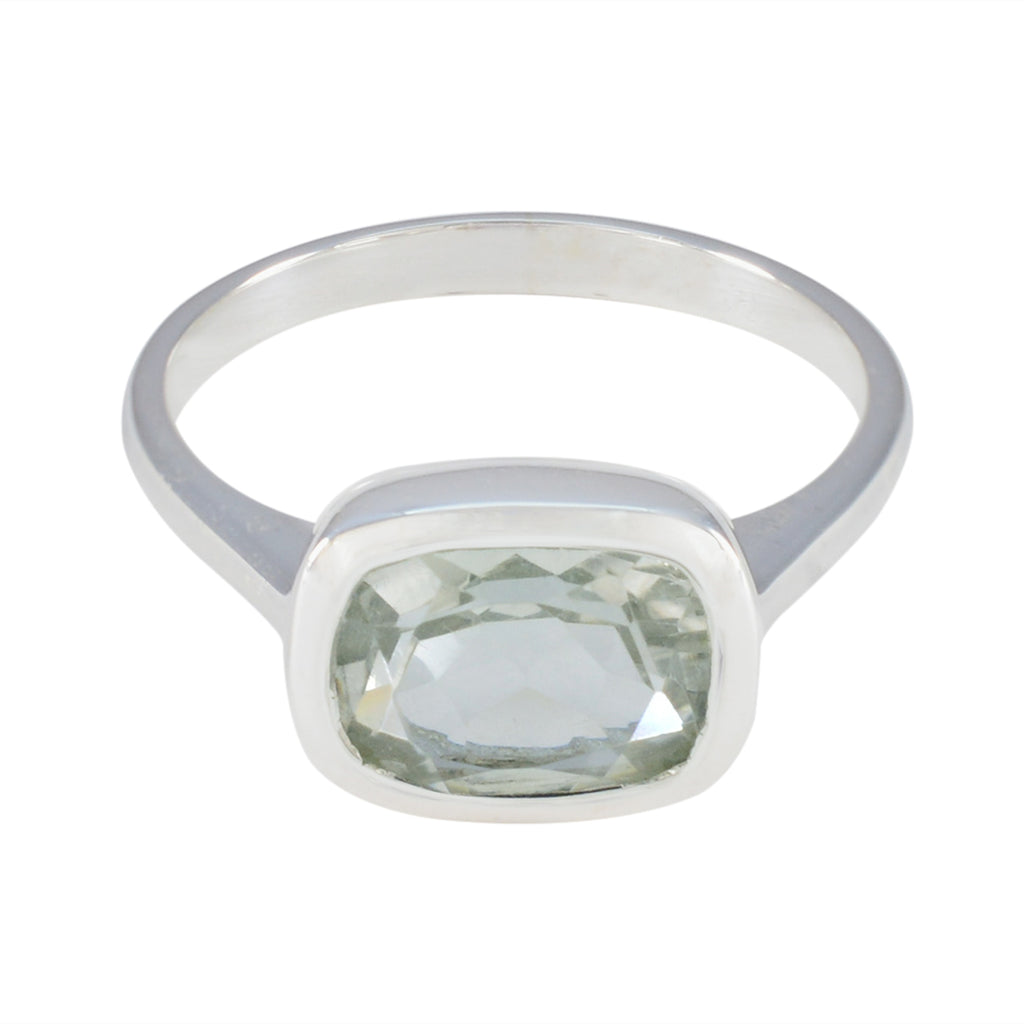 Green Amethyst Solitaire African 925 Silver Green Gemstones Slim Graceful Ring Jewellery