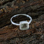 Green Amethyst Solitaire Japanese Sterling Silver Green Gemstone Dainty Luxurious Ring Jewellery