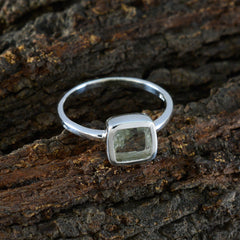 Grüner Amethyst Solitär Japanisches Sterling Silber Grüner Edelstein Zierlicher Luxuriöser Ring Schmuck