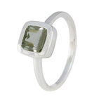 Green Amethyst Solitaire Japanese Sterling Silver Green Gemstone Dainty Luxurious Ring Jewellery