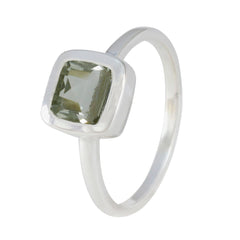 Grüner Amethyst Solitär Japanisches Sterling Silber Grüner Edelstein Zierlicher Luxuriöser Ring Schmuck