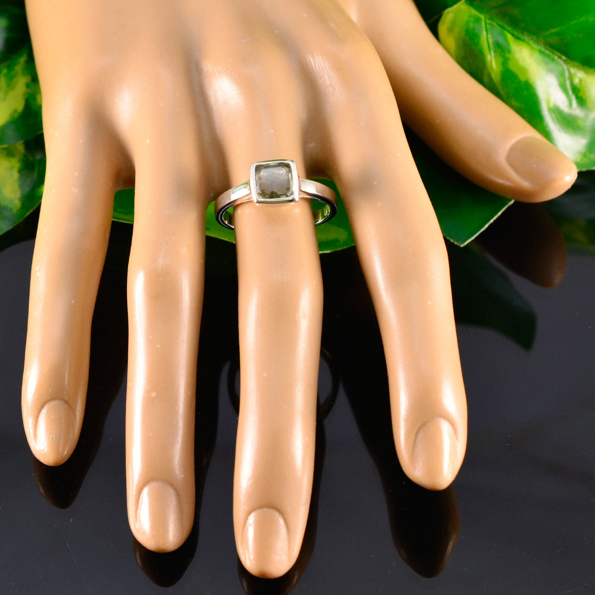 Green Amethyst Solitaire Moroccan Sterling Silver Green Gemstones Featherlight Fairytale Ring Jewellery