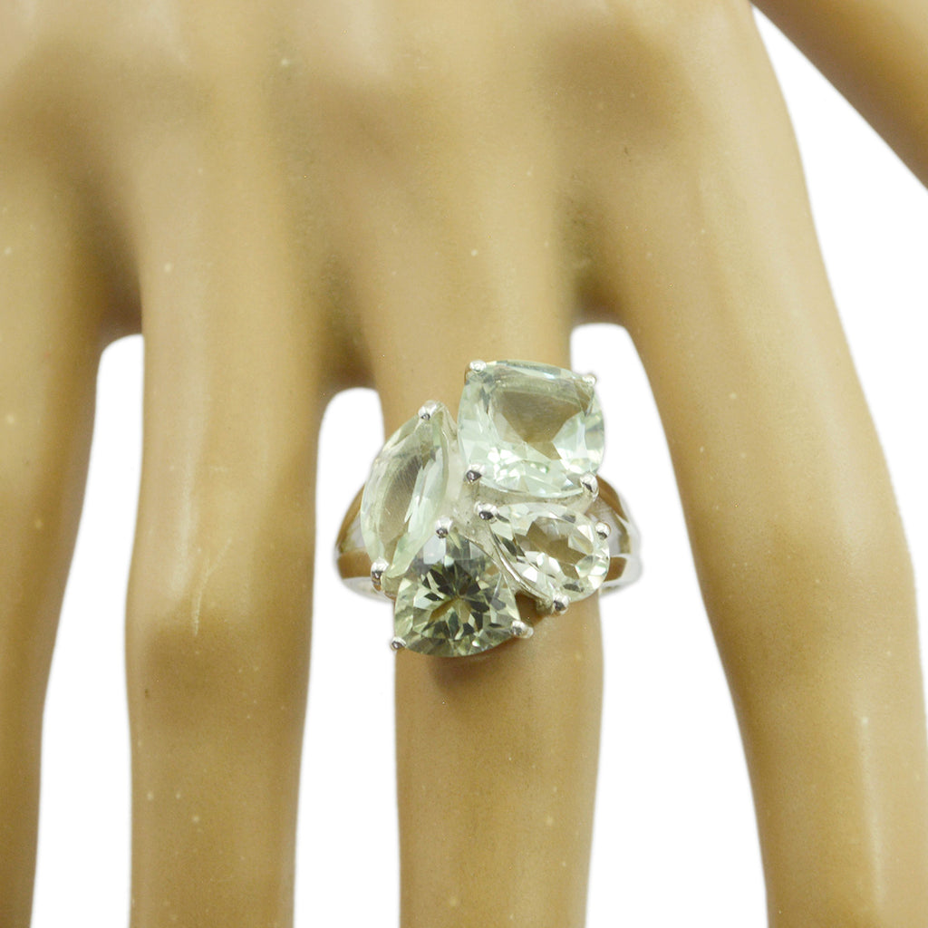 Green Amethyst quarter Egyptian Sterling Silver Green Gems Versatile Signet Ring Jewellery