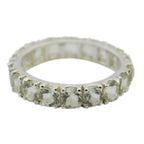 Green Amethyst multiple Turkish 92.5 Silver Green Gemstones Dainty Eternity Band Jewelry
