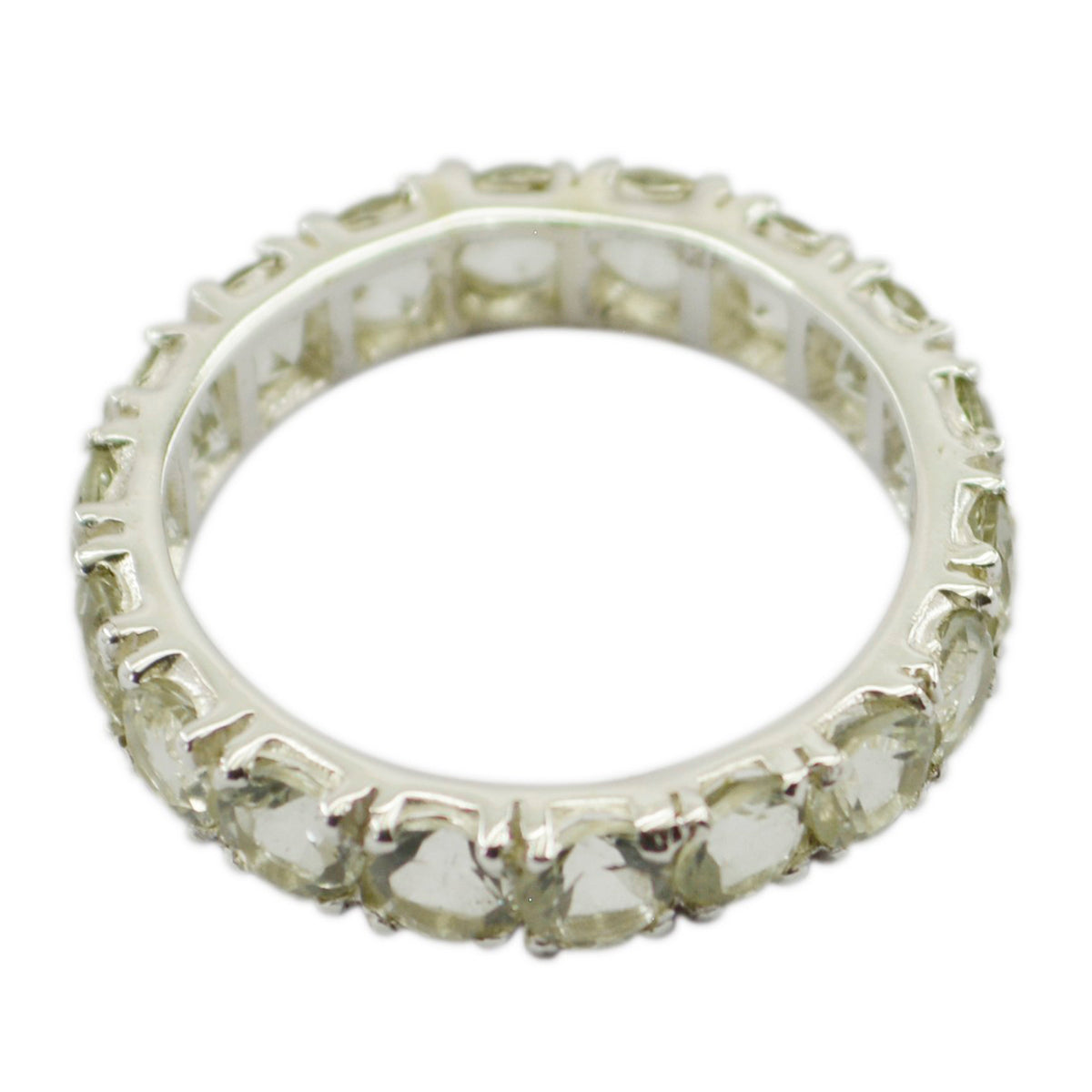 Green Amethyst multiple Turkish 92.5 Silver Green Gemstones Dainty Eternity Band Jewelry