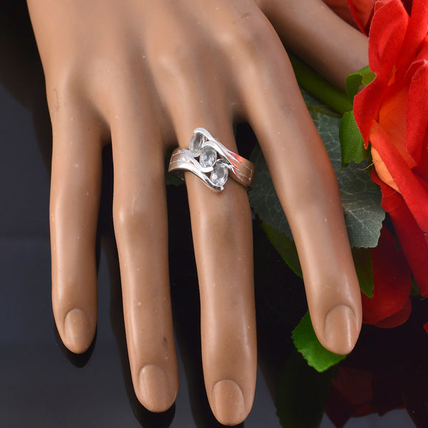 Green Amethyst Trilogy German 92.5 Silver Green Gems Tiny Romantic Ring Jewellery