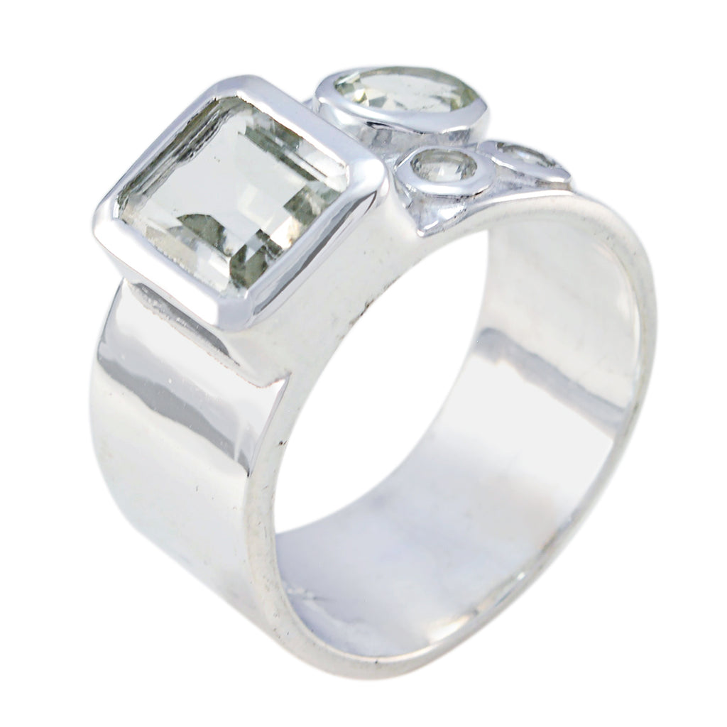 Green Amethyst quarter German 92.5 Silver Green Gemstones Versatile Abstract Band Jewelry
