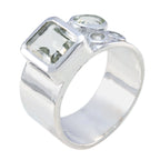 Green Amethyst quarter German 92.5 Silver Green Gemstones Versatile Abstract Band Jewelry