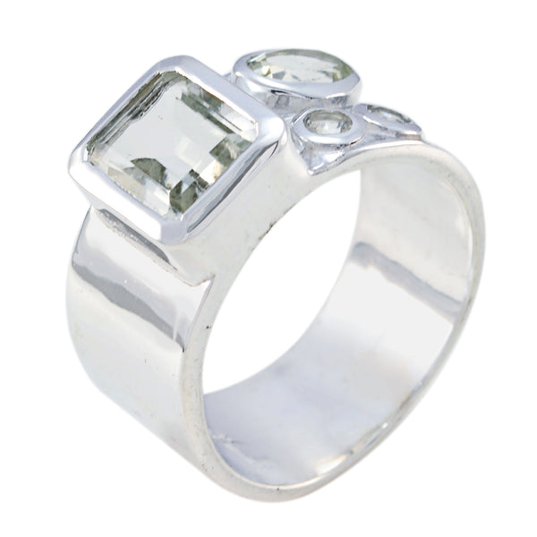 Green Amethyst quarter German 92.5 Silver Green Gemstones Versatile Abstract Band Jewelry