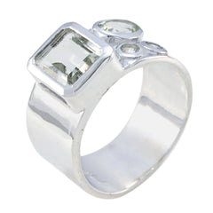 Green Amethyst quarter German 92.5 Silver Green Gemstones Versatile Abstract Band Jewelry