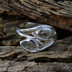 Green Amethyst Toi et Moi Moroccan Sterling Silver Green Gems Slim Sophisticated Ring Jewellery