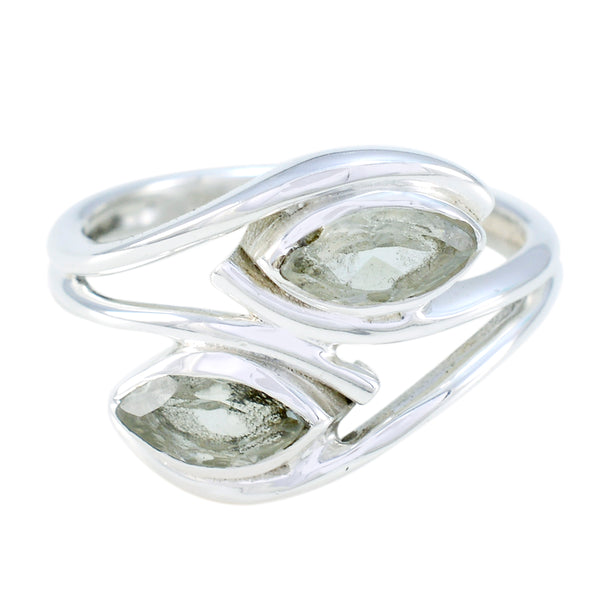 Green Amethyst Toi et Moi Moroccan Sterling Silver Green Gems Slim Sophisticated Ring Jewellery