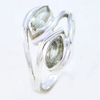 Green Amethyst Toi et Moi Moroccan Sterling Silver Green Gems Slim Sophisticated Ring Jewellery