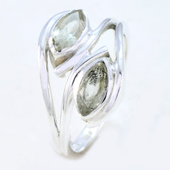Green Amethyst Toi et Moi Moroccan Sterling Silver Green Gems Slim Sophisticated Ring Jewellery