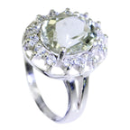 Green Amethyst Halo African 925 Sterling Silver Green Gems Essential  Trendy Ring Jewelry