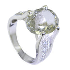 Green Amethyst Halo African 92.5 Silver Green Gems Tiny Abstract Ring Jewellery