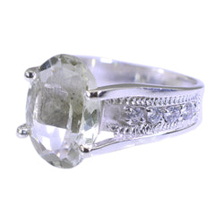 Green Amethyst Halo African 92.5 Silver Green Gems Tiny Abstract Ring Jewellery