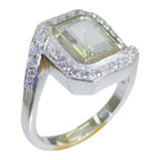 Green Amethyst Halo Indian Silver Green Gemstones Eye catching Modern Ring Jewellery