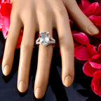 Green Amethyst Halo German Silver Green Gemstone Minimal Feminine Ring Jewellery