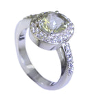 Green Amethyst Halo Japanese 925 Silver Green Gemstones Whisper thin Sophisticated Ring Jewelry